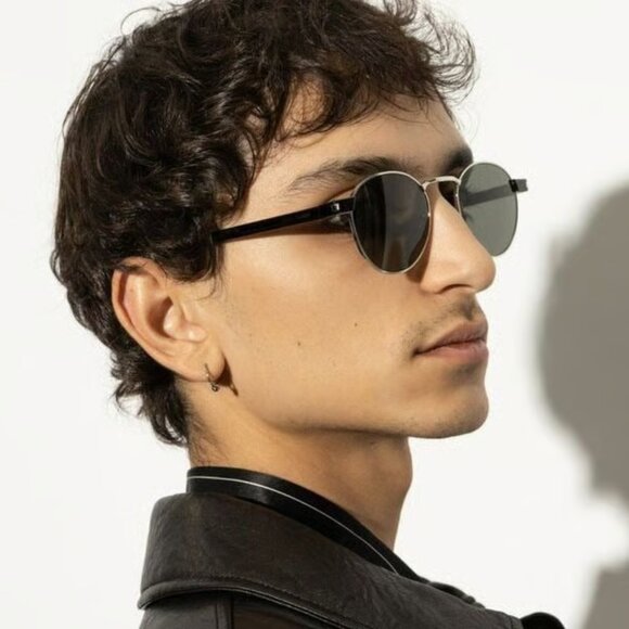 NWT SAINT LAURENT GOLD HAVANA UNISEX SUNGLASSES - Picture 1 of 5